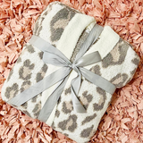Leopard Chenille Robe - Beige - Moniluxx Boutique